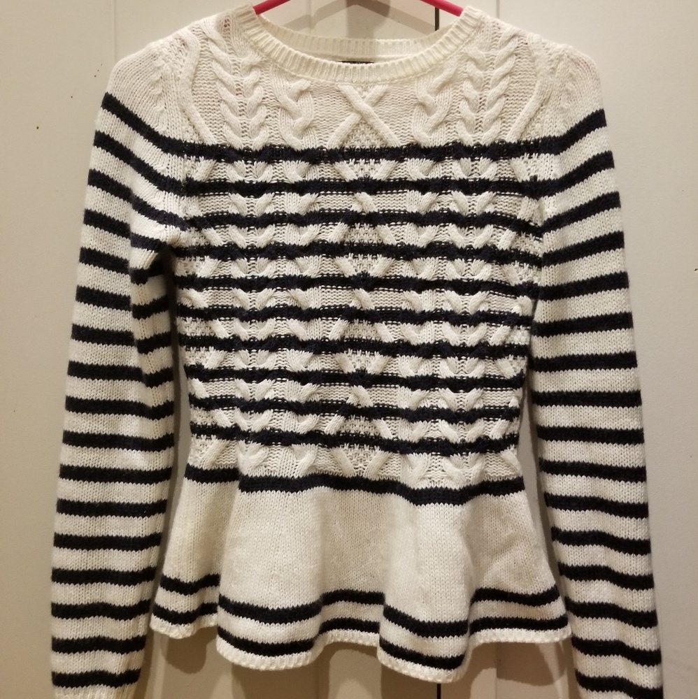 Massimo Dutti striped peplum sweater